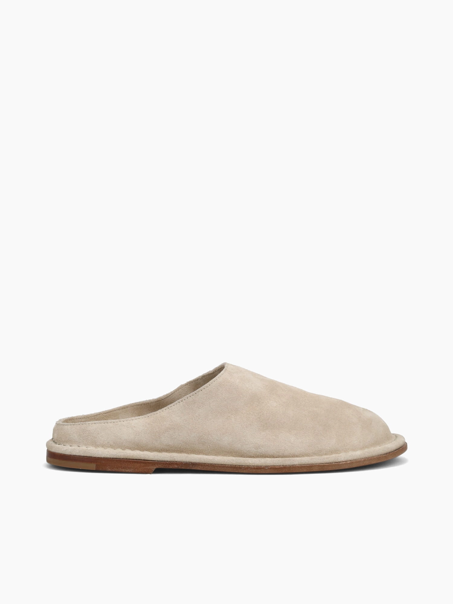 Capalbio Sabot Taos Taupe Suede Flat Shoes With Leggings