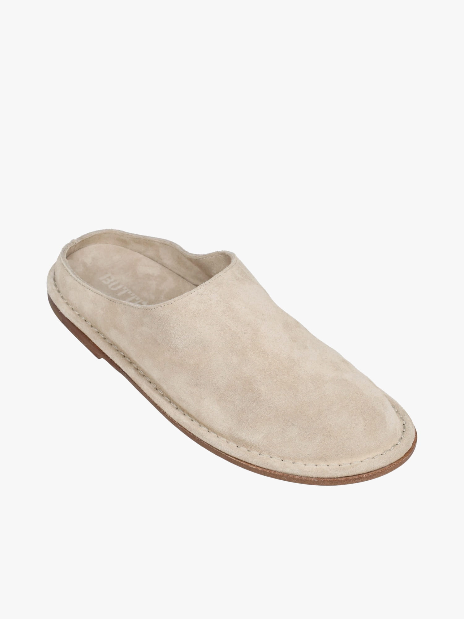 Flat Shoe Styles Capalbio Sabot Taos Taupe Suede