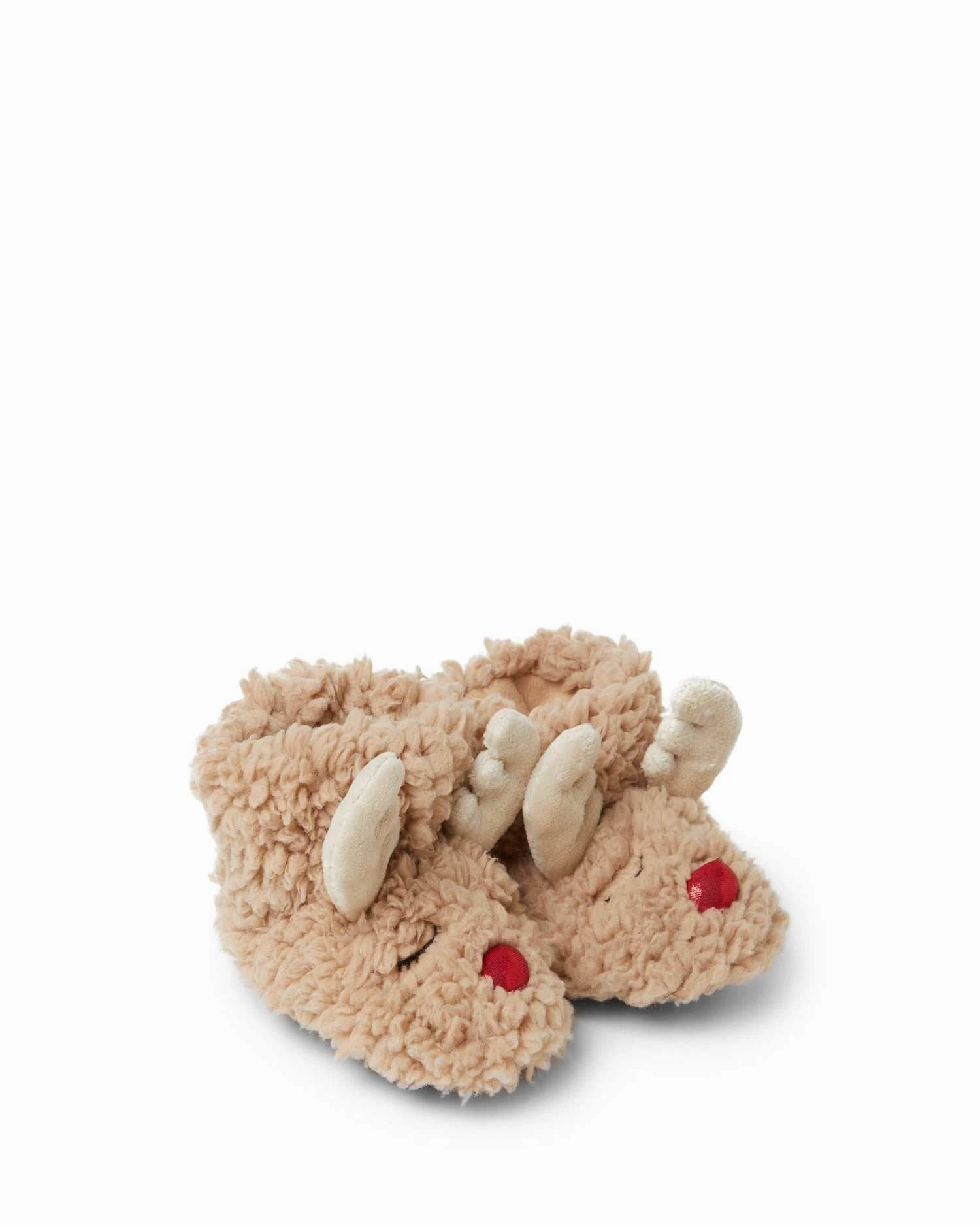Dearfoams Baby Harley Holiday Christmas Reindeer Bootie Slipper Chip And Dale Slippers