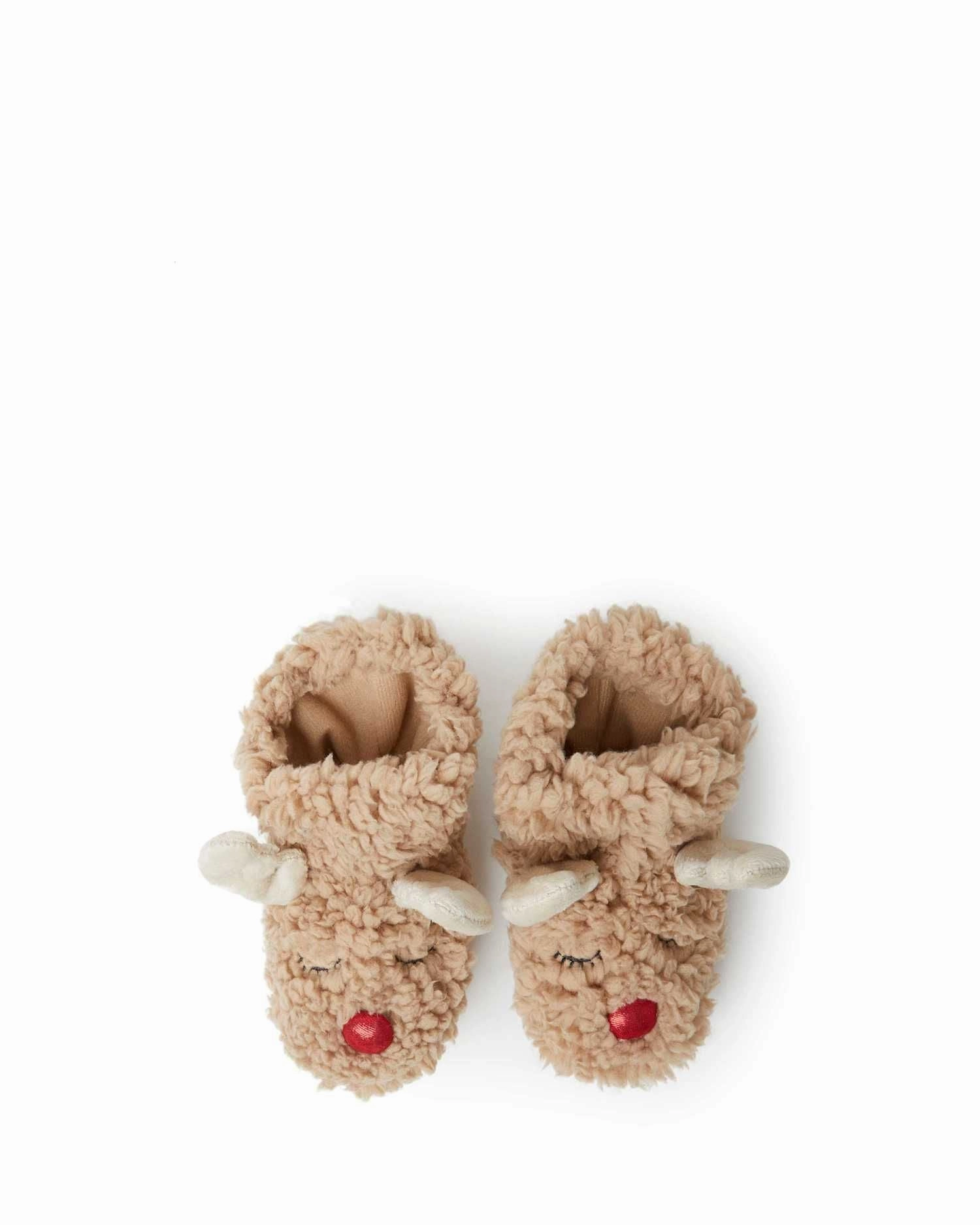 Dearfoams Baby Harley Holiday Christmas Reindeer Bootie Slipper High End Slippers
