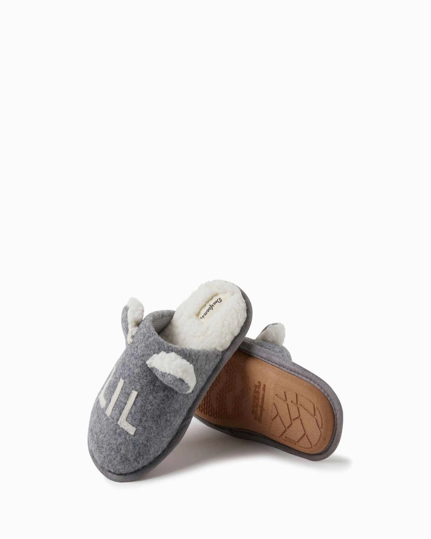 Dearfoams Kid's Casey Lil Bear Family Scuff Slipper Dupe Slippers