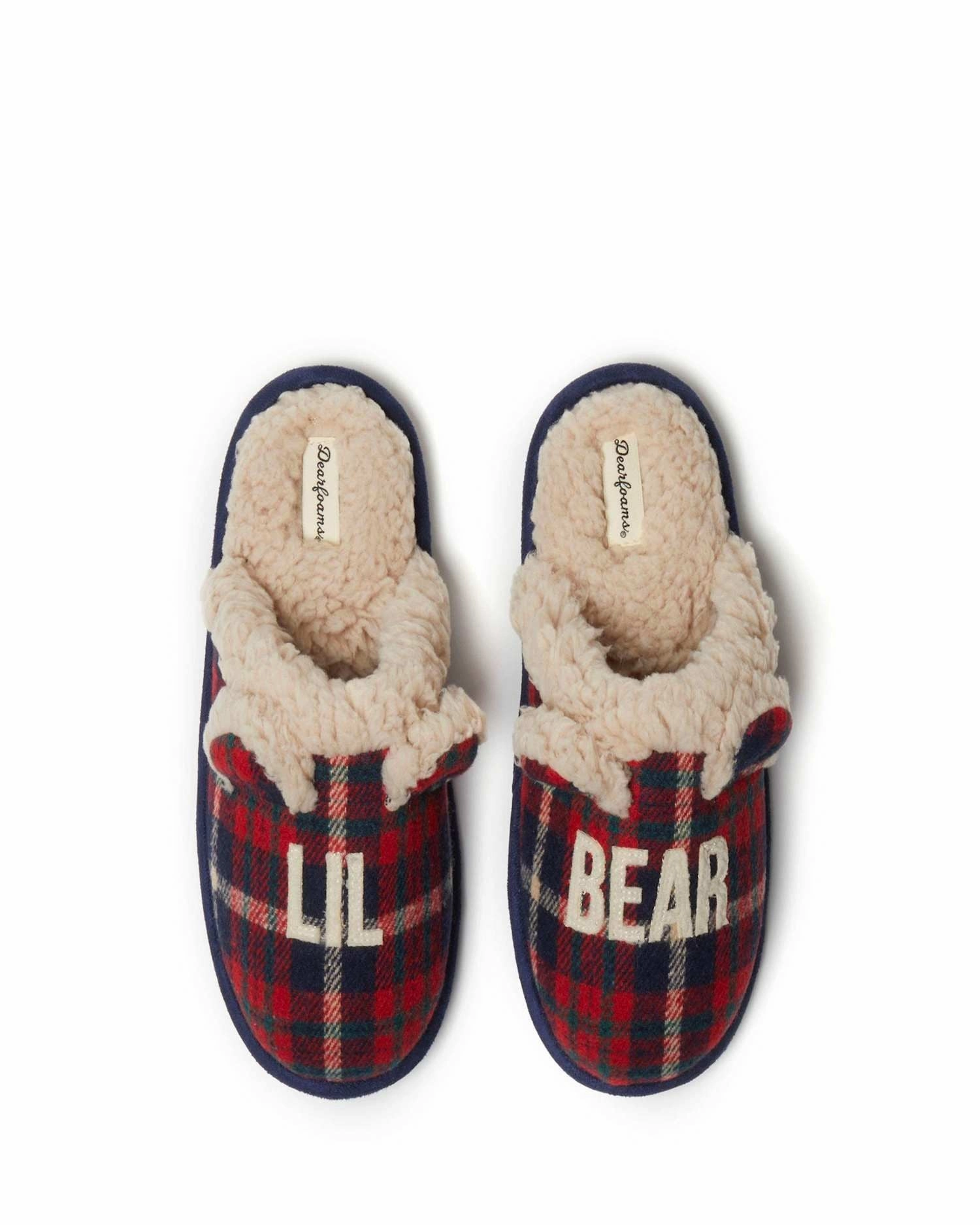 Dearfoams Kids Lil Bear Plaid Scuff House Slipper Croc House Slippers