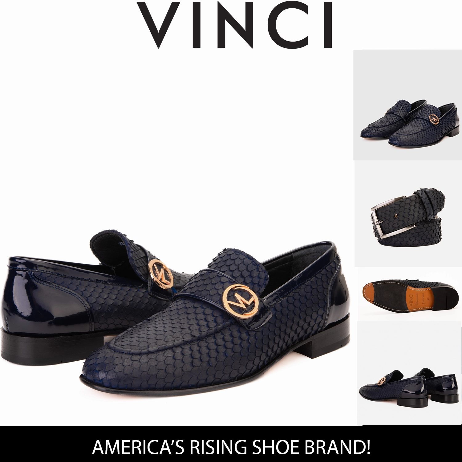 The Monarch Navy Blue Leather Men Dress Shoe Dress Shoes Pointed Toe