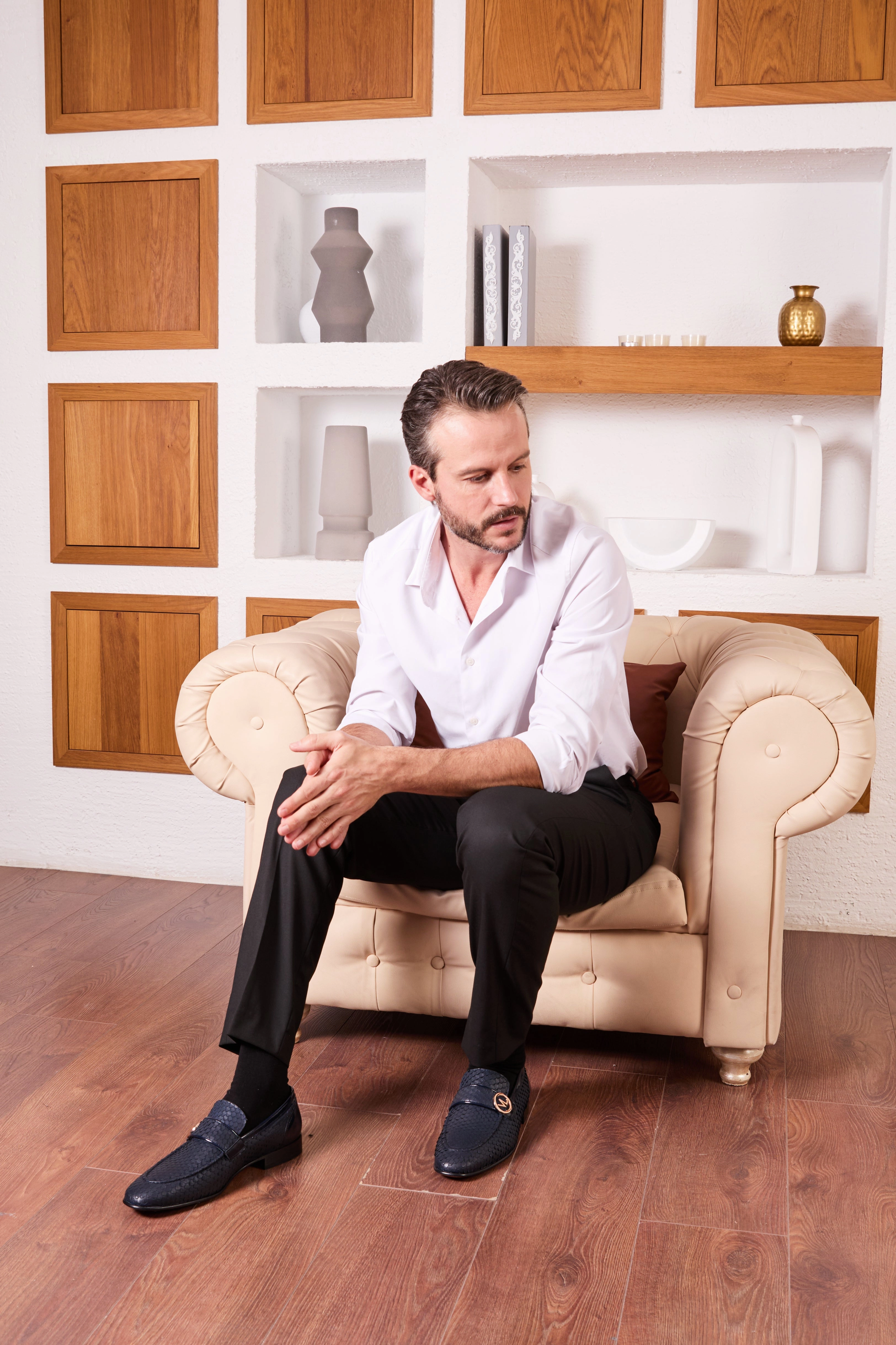 Dress Shoe Laces Waxed The Monarch Navy Blue Leather Men Dress Shoe