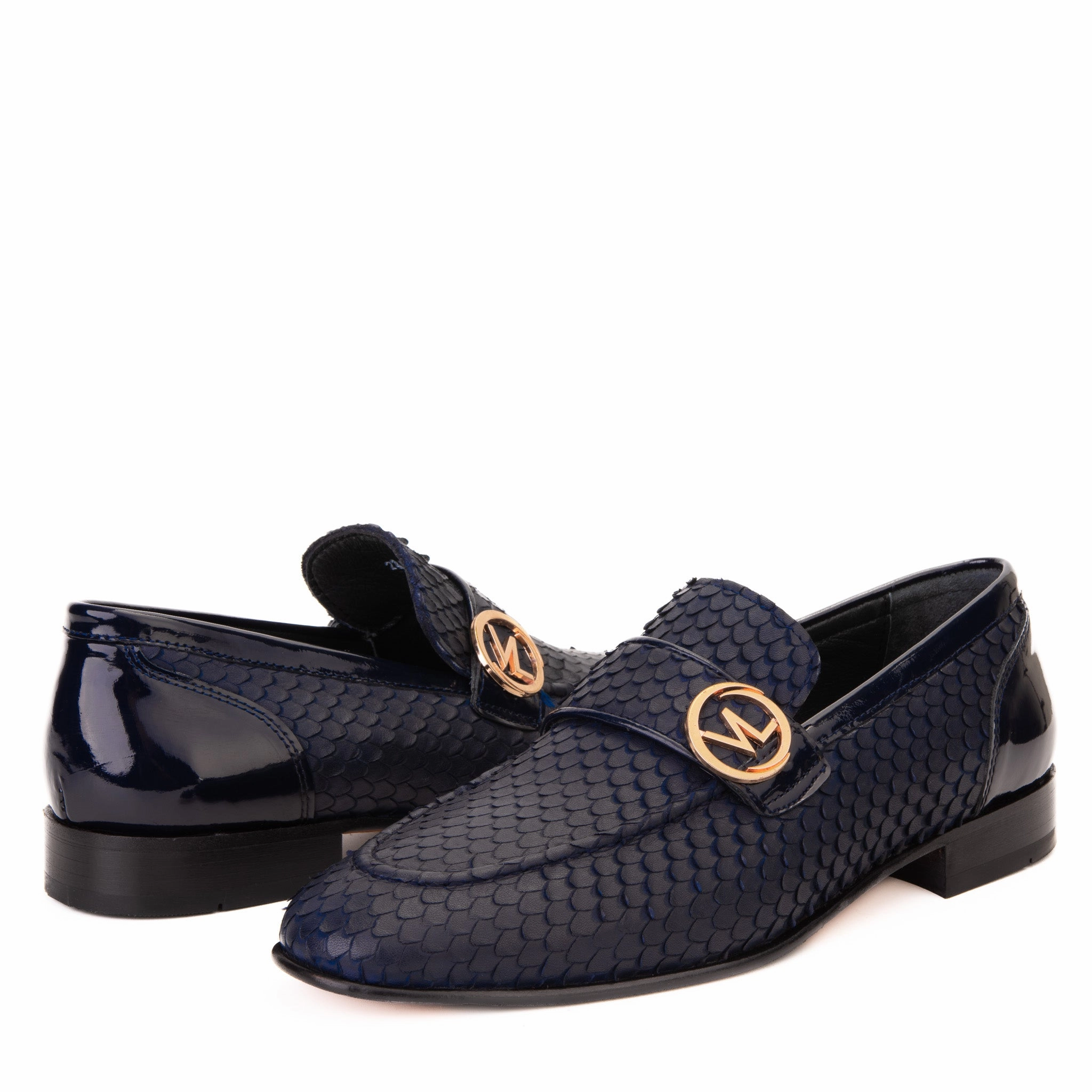 Gold Dress Shoes Low Heel The Monarch Navy Blue Leather Men Dress Shoe