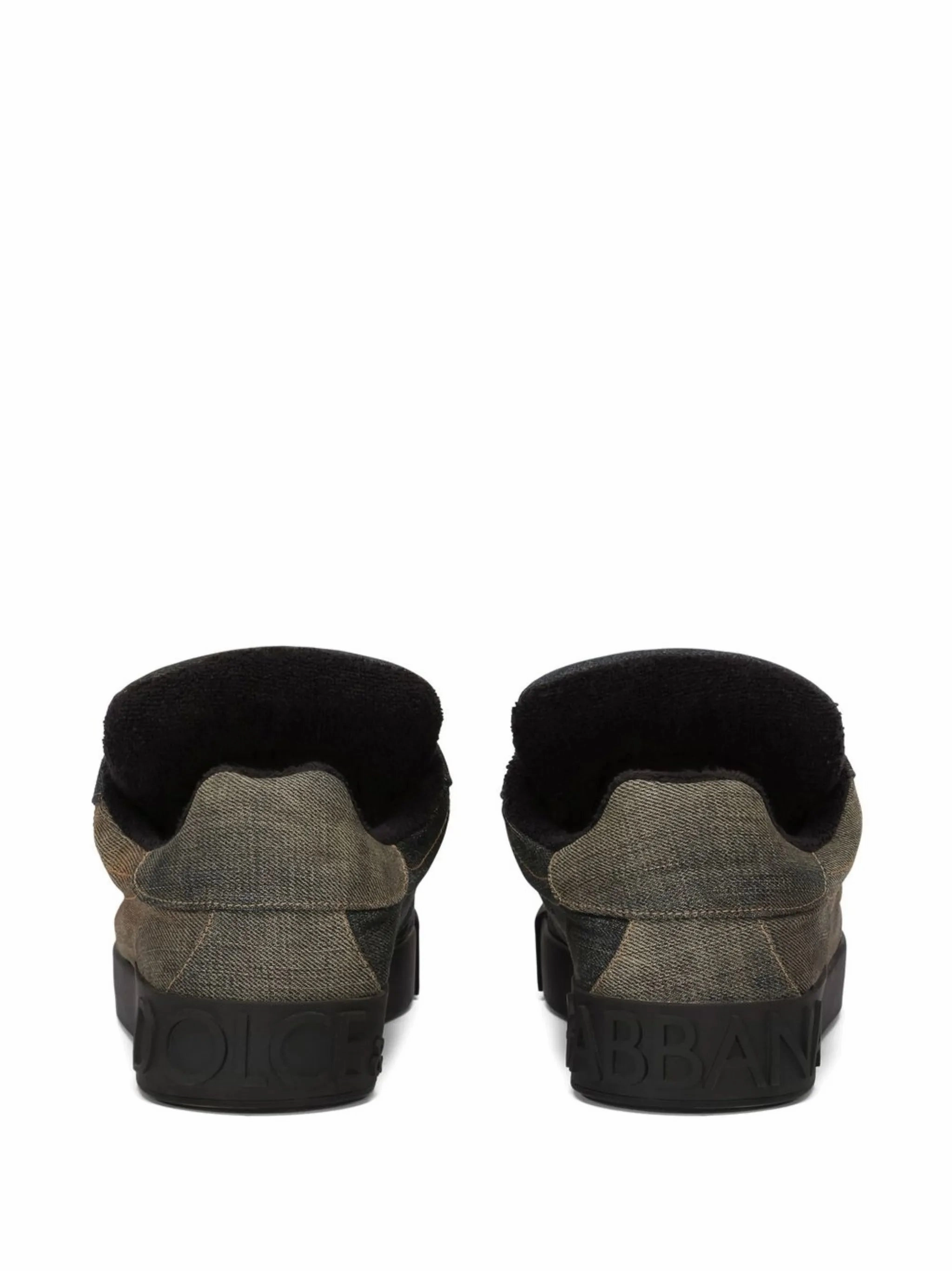 Patent Flat Shoes denim lace-up sneakers