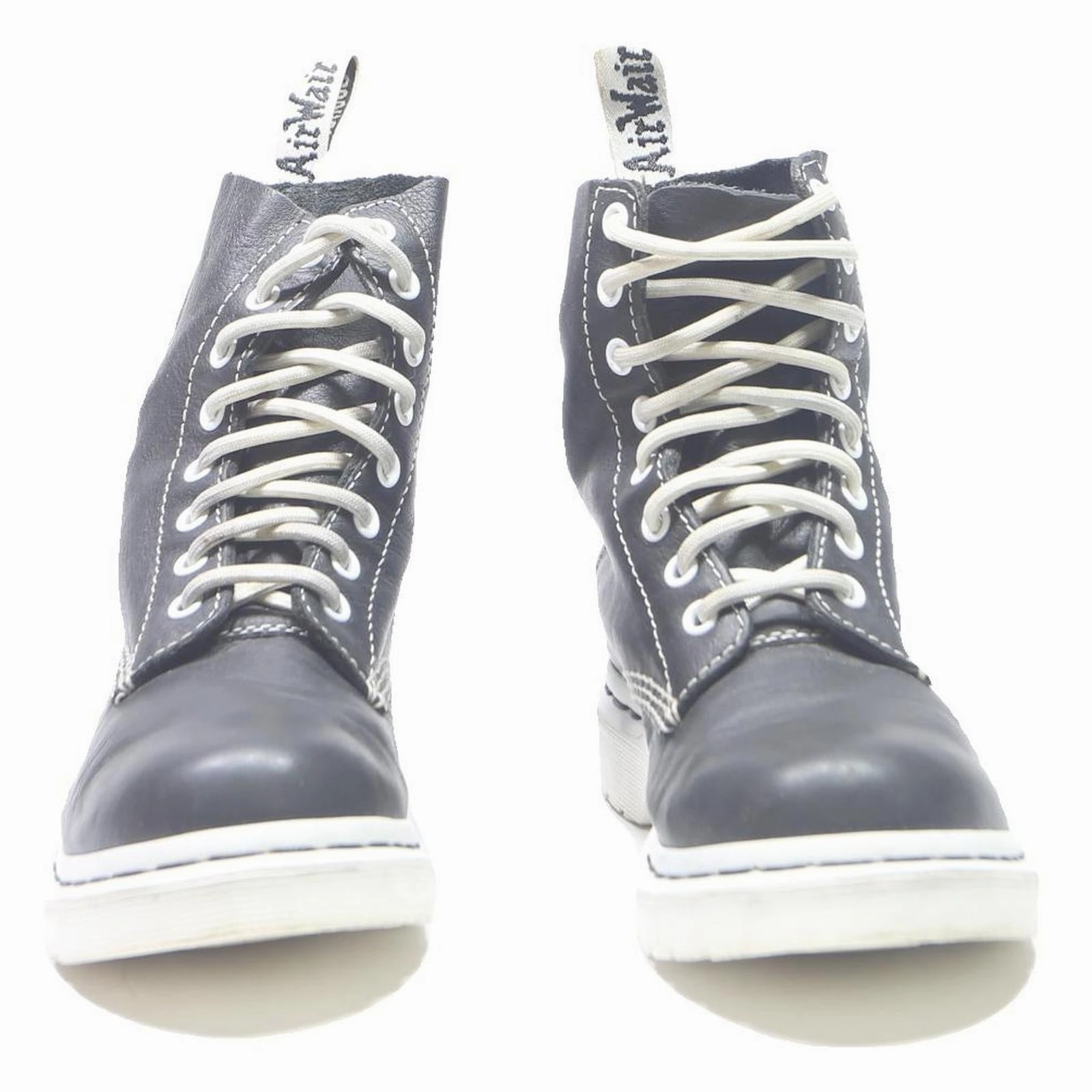 DR MARTENS 1460 Pascal Womens Black & White Leather Ankle Boots UK 4 Lace-Up Female Snowboarding Boots