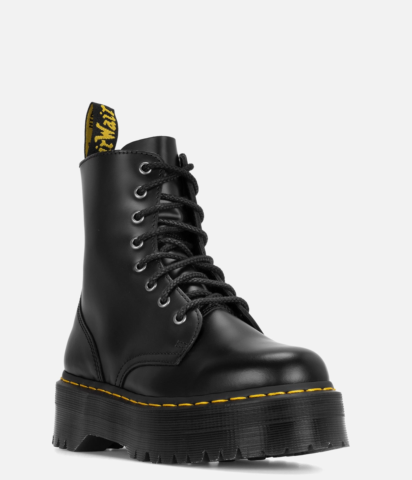 Dr. Martens Jadon Boot Smooth Leather Platforms - Women Lace Up Steel Cap Boots