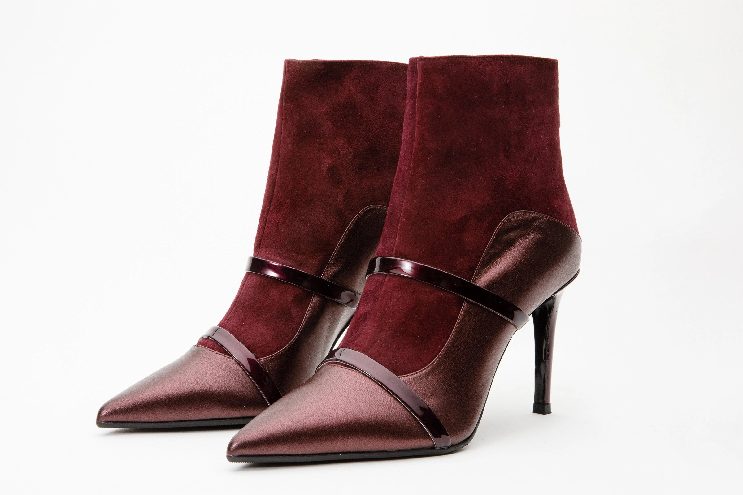 Clog Boots The Manila Burgundy Leather Ankle Women Boot