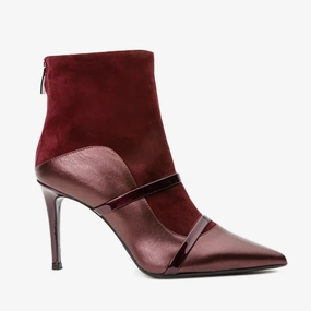 The Manila Burgundy Leather Ankle Women Boot Orthotic Boots
