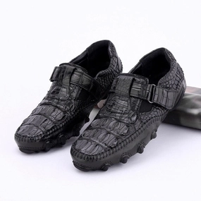 Crocodile Shoes Crocodile Leather Loafers Casual Driving Shoes Black Sanuk Loafers