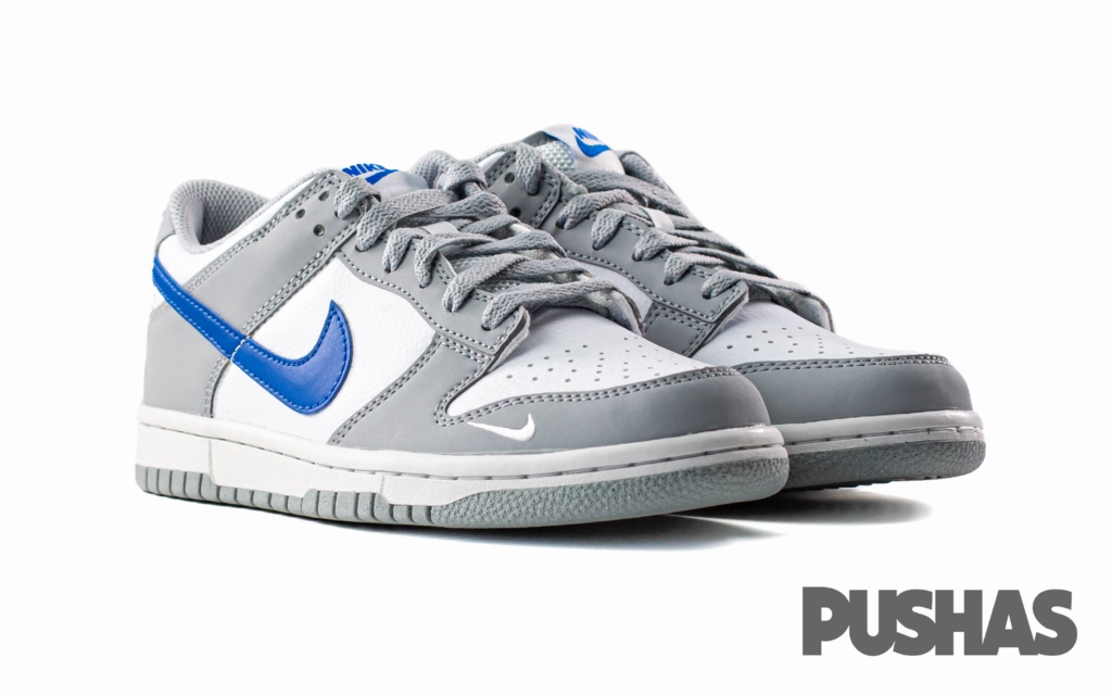 Shoes Without Laces Nike Dunk Low Mini Swoosh 'Wolf Grey Game Royal' GS (2023)
