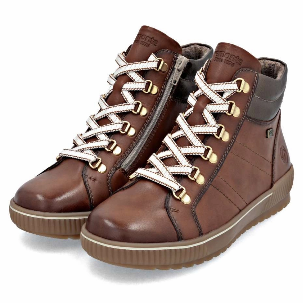 Remonte Maditta 81 Muskat/Bronze Leather Sneaker Boot (Women's) Sorel Snow Boots Womens