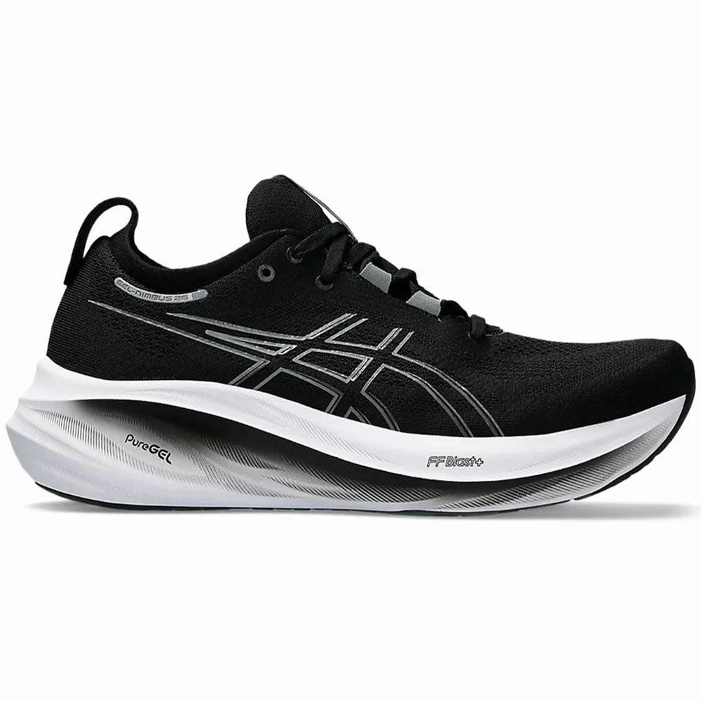 Men's Asics Gel-Nimbus 26, Black/Graphite Grey, 9 4E Extra Wide Asics Shoes Neutral