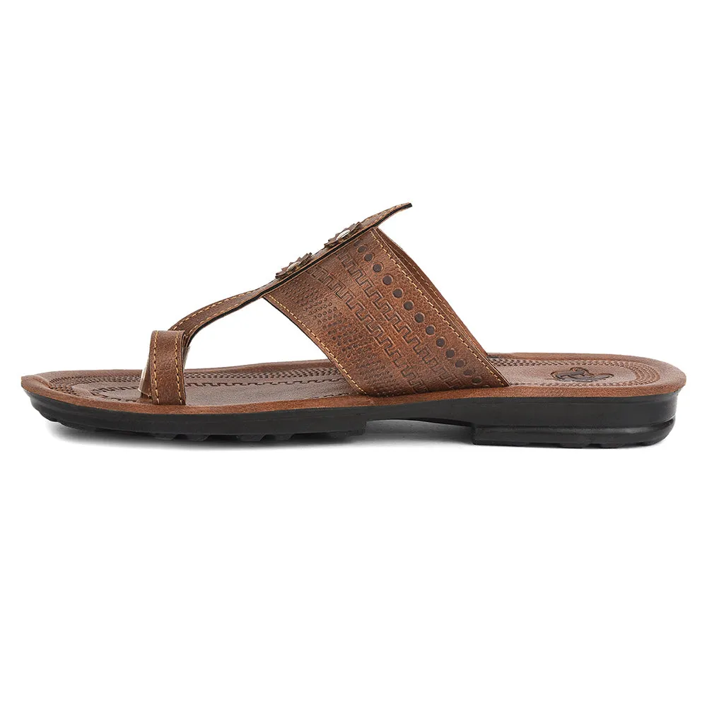 Wedge Heel Sandals With Ankle Strap A-HA Tan Casual Flat Sandal For Men MPU-62 By Liberty
