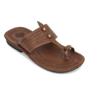 A-HA Tan Casual Flat Sandal For Men MPU-62 By Liberty Hotel Sandals Mexique
