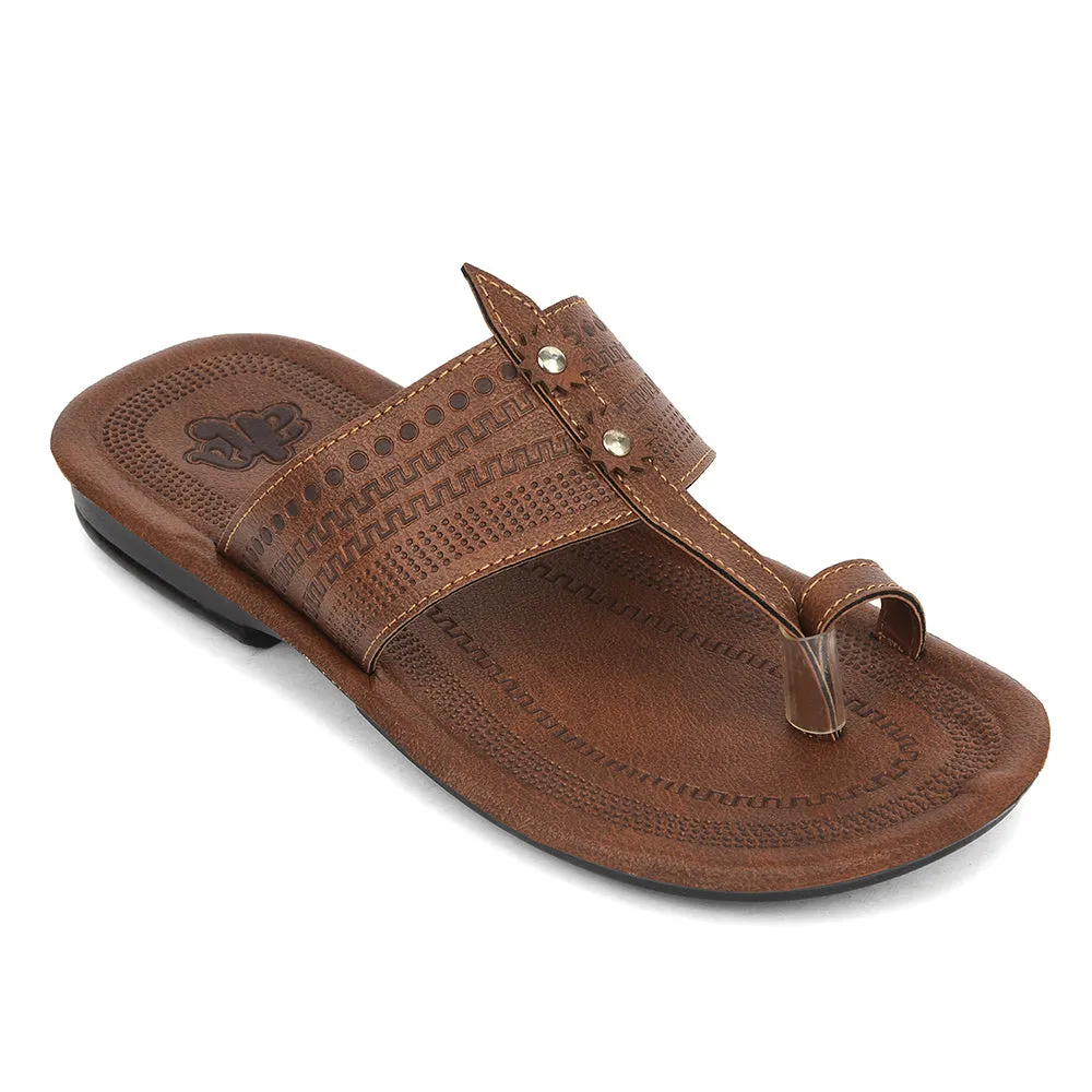 Best Comfort Sandals A-HA Tan Casual Flat Sandal For Men MPU-62 By Liberty