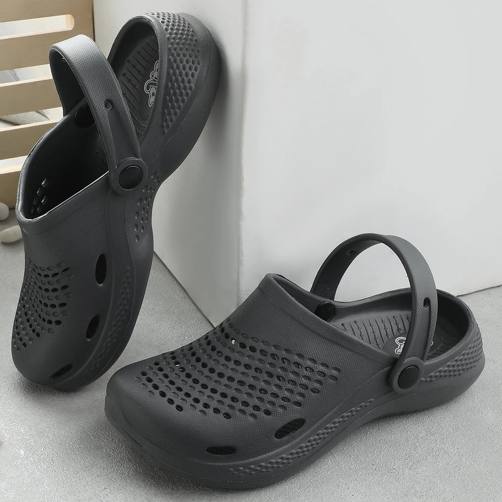 A-HA Grey Slingback Clogs For Men GMF-02E By Liberty Memory Foam Sandals