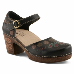 L'artiste By Spring Step Bridgitte Black Multi Leather Pump (Women's) Best Dress Shoes For Hallux Rigidus