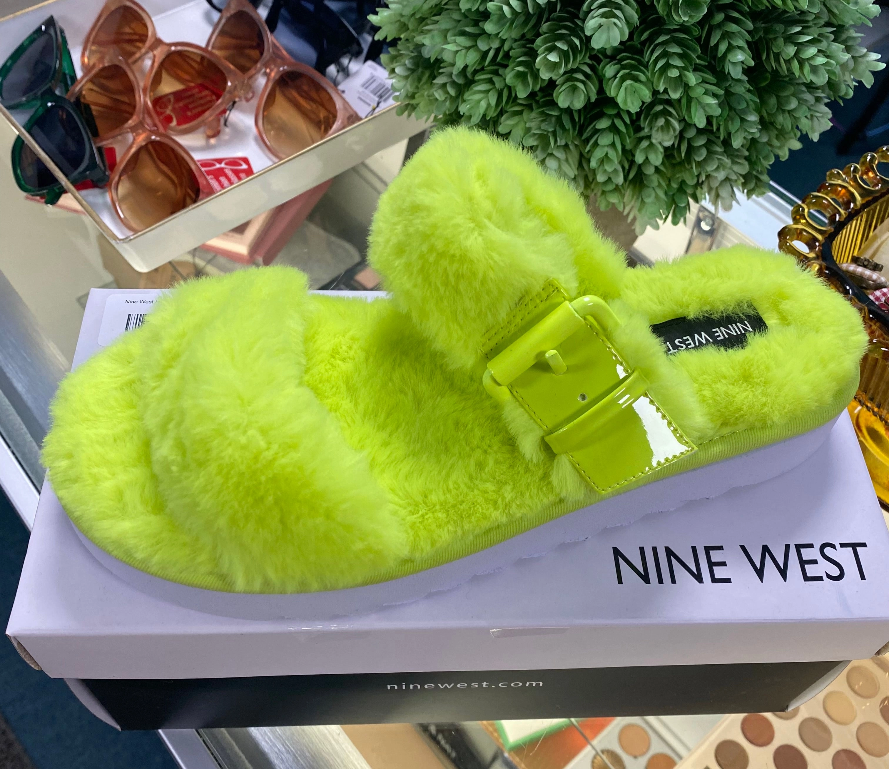 Nine West Neon Slippers NEW!- (Size 7) Stuffed Slippers