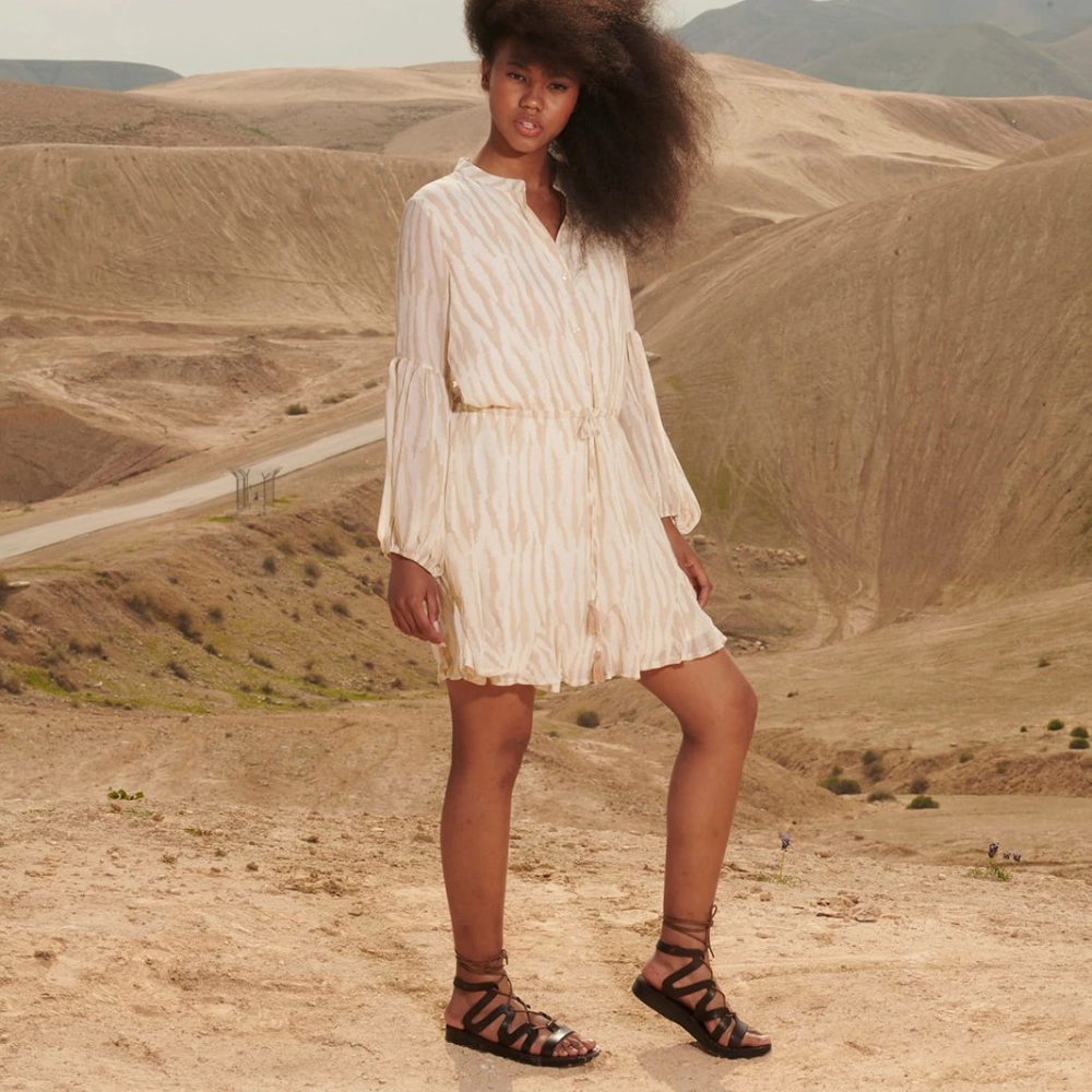 Sandals Vincent Prices Emma - Leather Lace Up Sandal | Brown