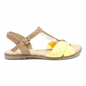 Halcyon All Inclusive TOM TAILOR Womens Leather Strappy Sandals Beige & Yellow UK 4 Summer Casual