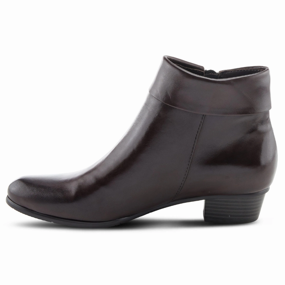 Spring Step Stockholm Dark Brown Leather Bootie (Women's) Waterproof Rain Boots