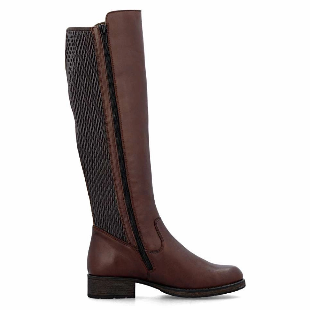 Equestrian Boots Rieker Faith 91 Ebony Stretch Panel Tall Boot (Women's)