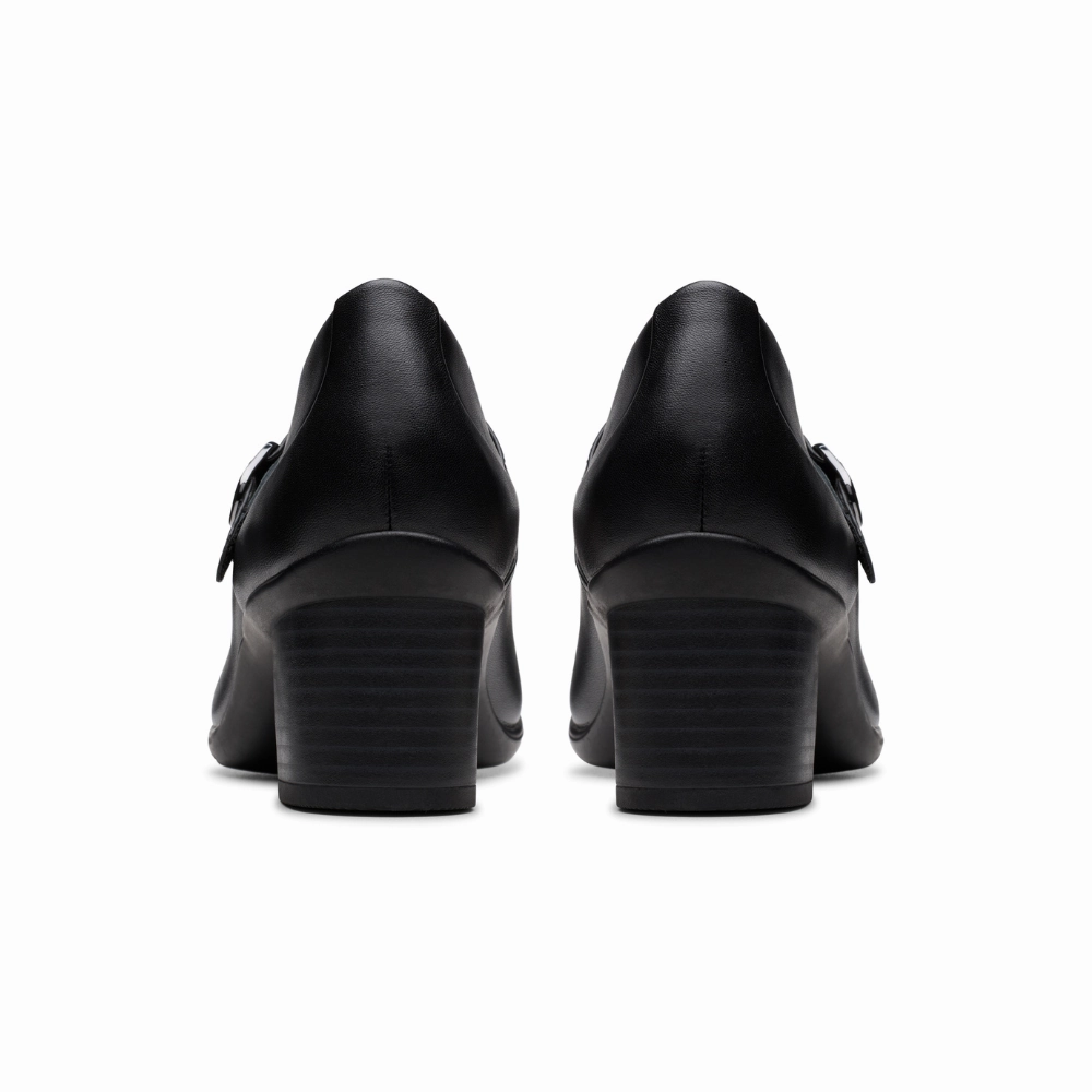 Dress Shoes Made In America Clarks Shaya Jane Black Leather Heel (Women's)