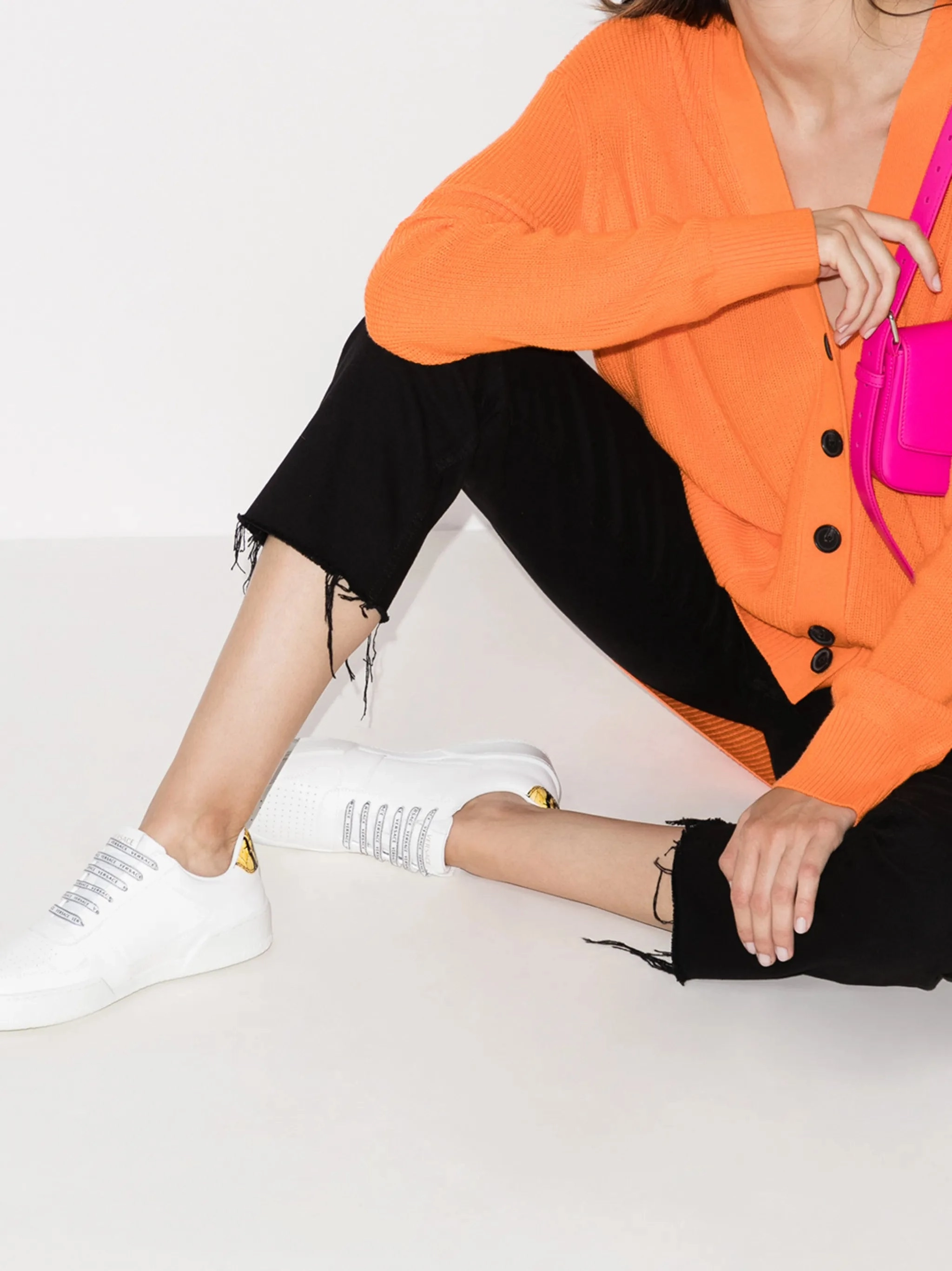 Best Bike Shoes baroque-print leather sneakers