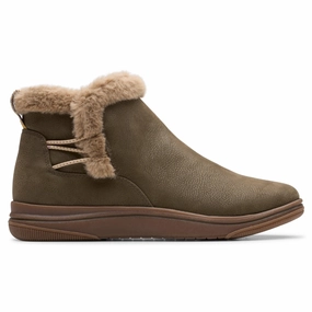 Tsc Boots Clarks Breeze Fur Dark Olive Boot (Women's)