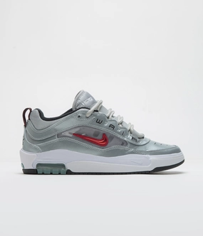 Nike SB Air Max Ishod Premium 'Silver Bullet' Shoes - Metallic Silver / Varsity Red Forest Nike Shoes