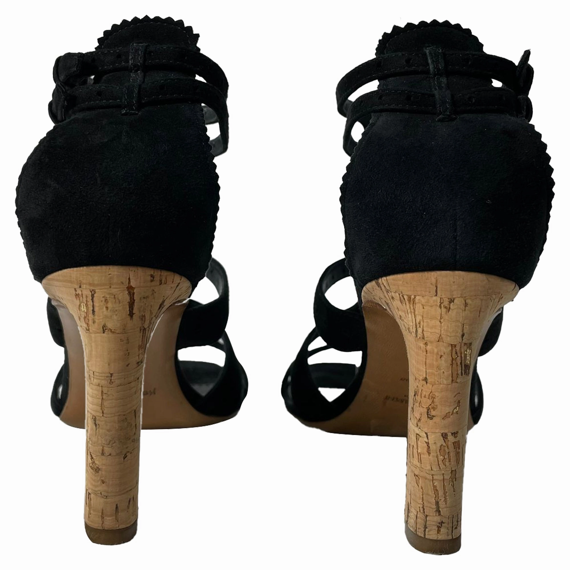 Sanita Sandals Saint Laurent Cage Sandals in Black Suede