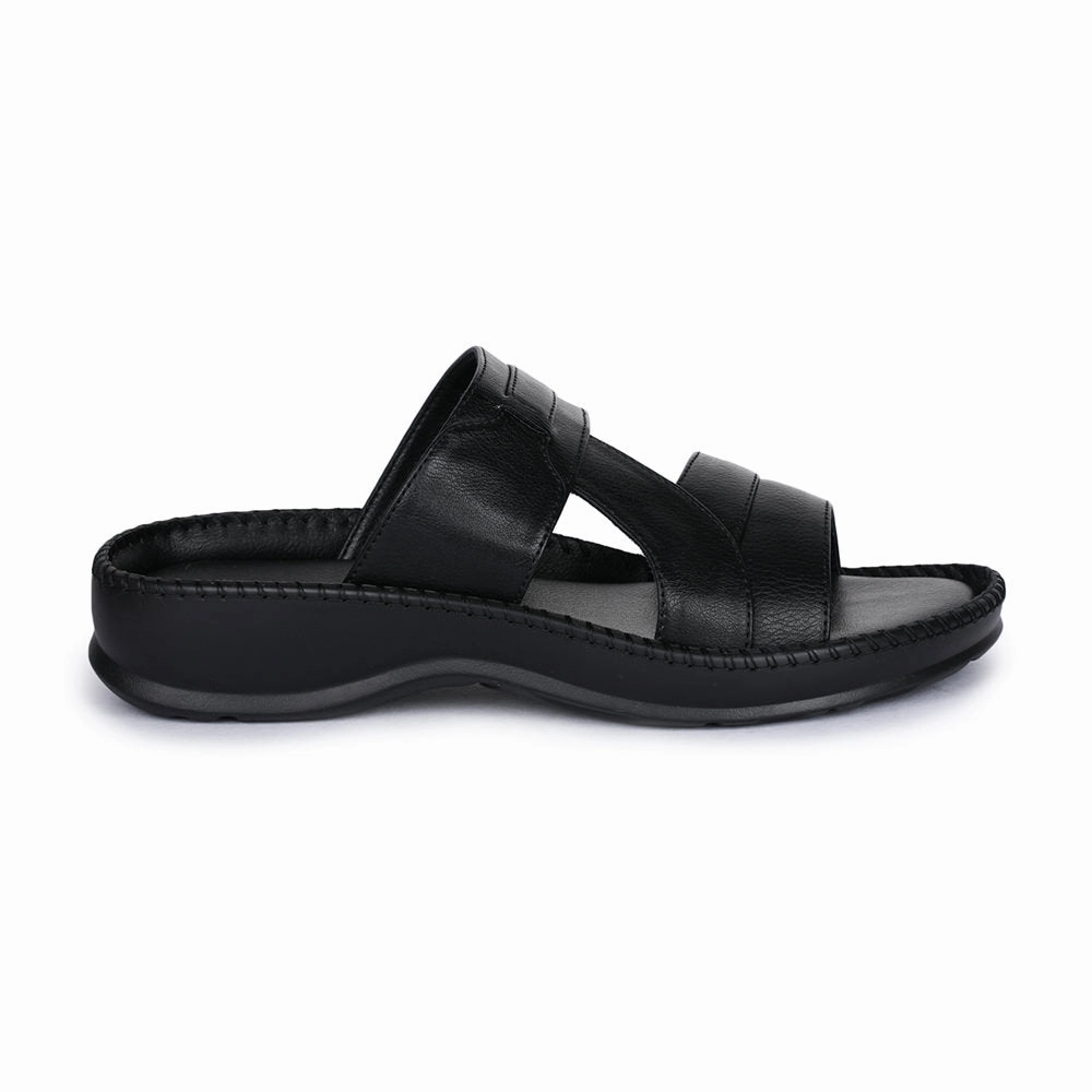 Coolers Casual (Black) Slippers For Men K2-01 By Liberty Natural Slippers