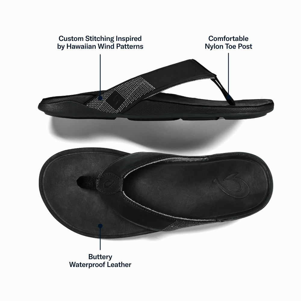 Platform Cork Wedge Sandals Tuahine - Black