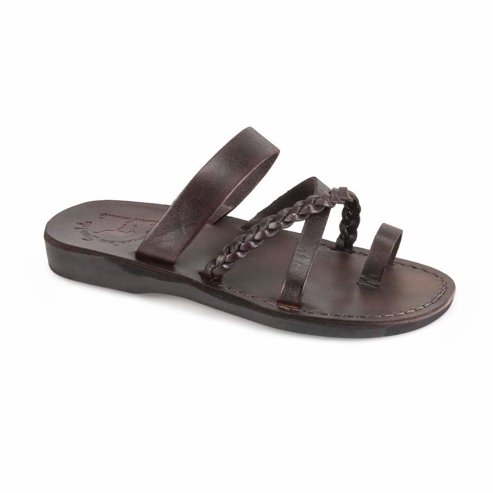 Sophia - Leather Braided Flat Sandal | Brown Sandals Vacation Cost