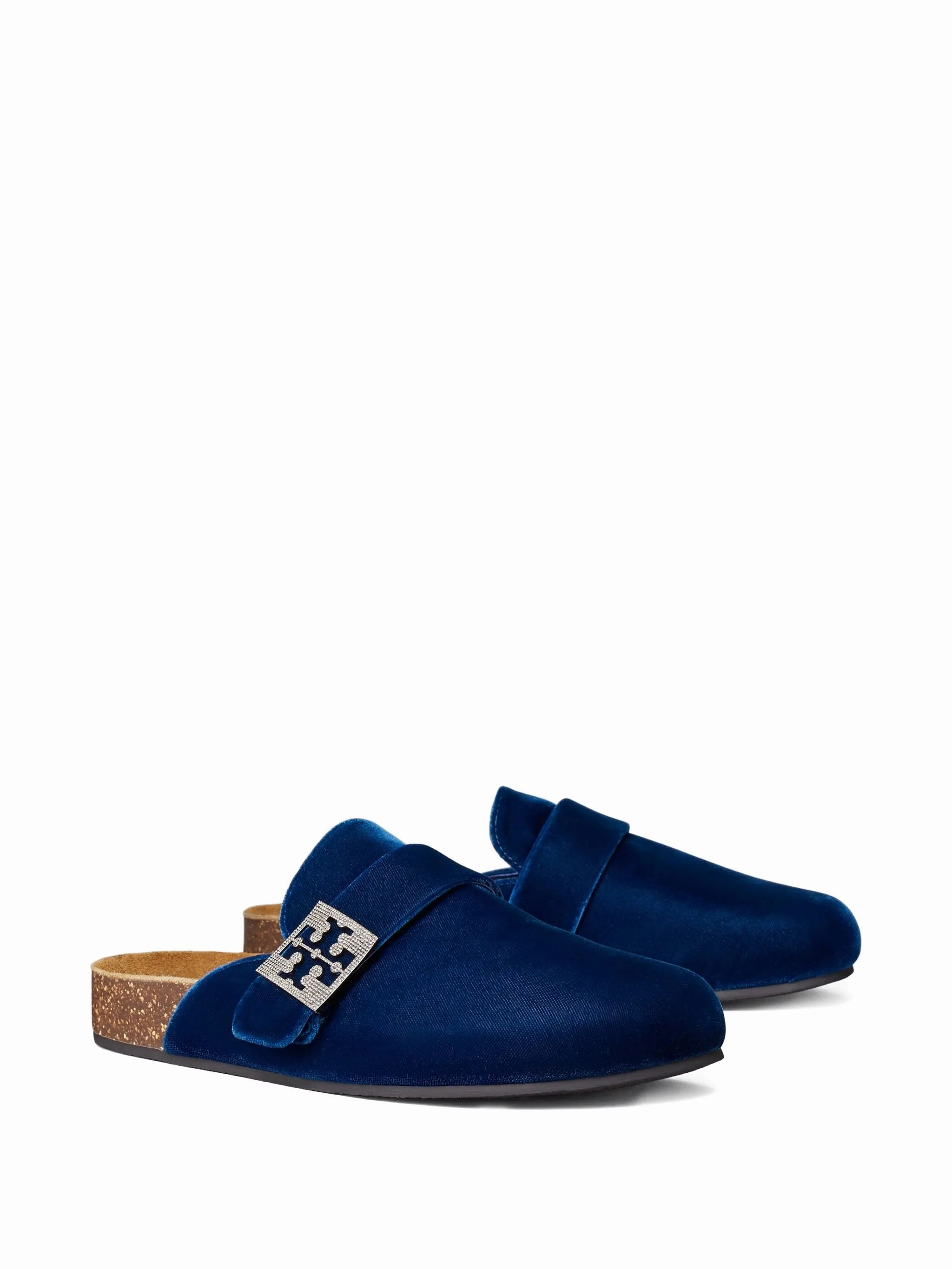 Slip On Slippers crystal-embellished velvet slippers