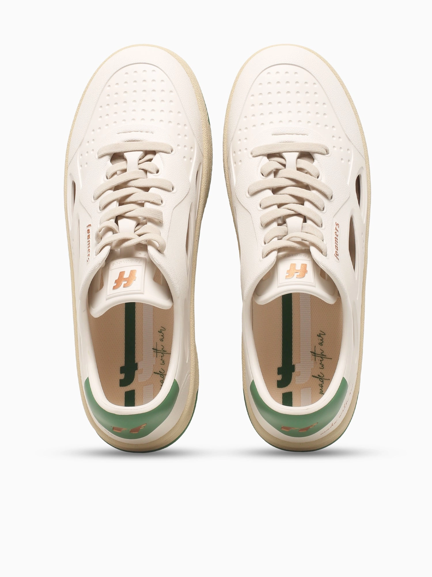 F2 F2 005 Off White Green eva Flat Baluster Shoe