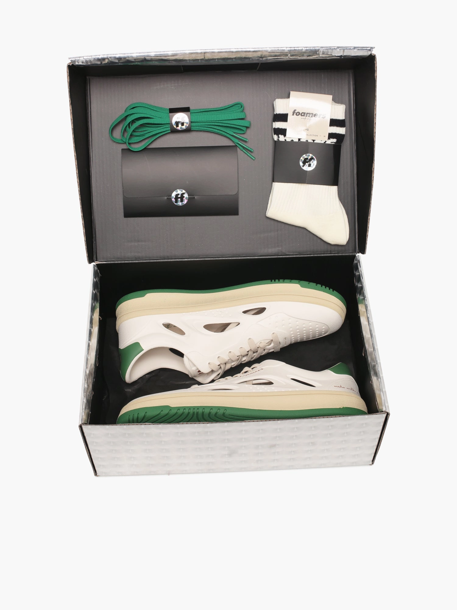 F2 F2 005 Off White Green eva Cap Toe Shoes