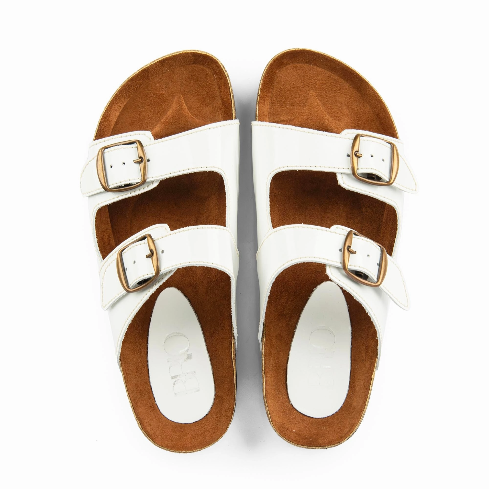 Peanut Slippers Arizona White Natural Leather Slippers