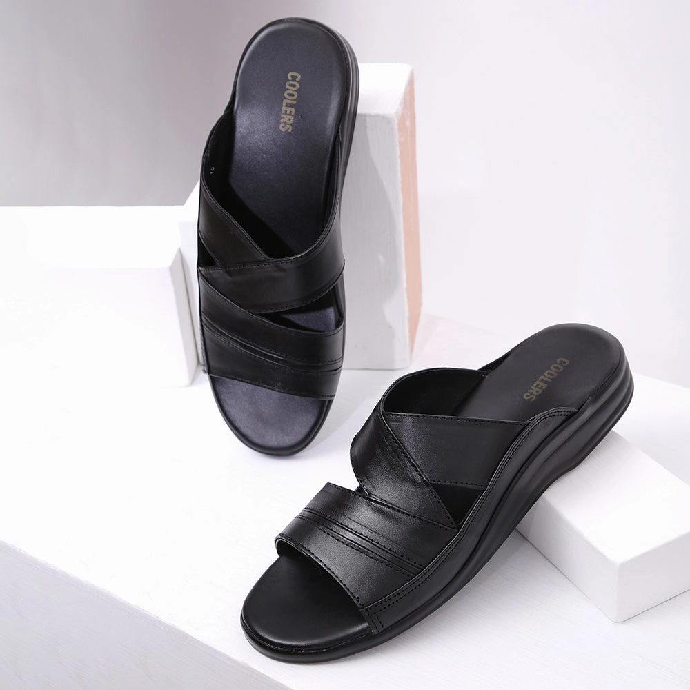 Coolers Casual Black Slippers For Men 7123-79 By Liberty Hanohano Slippers