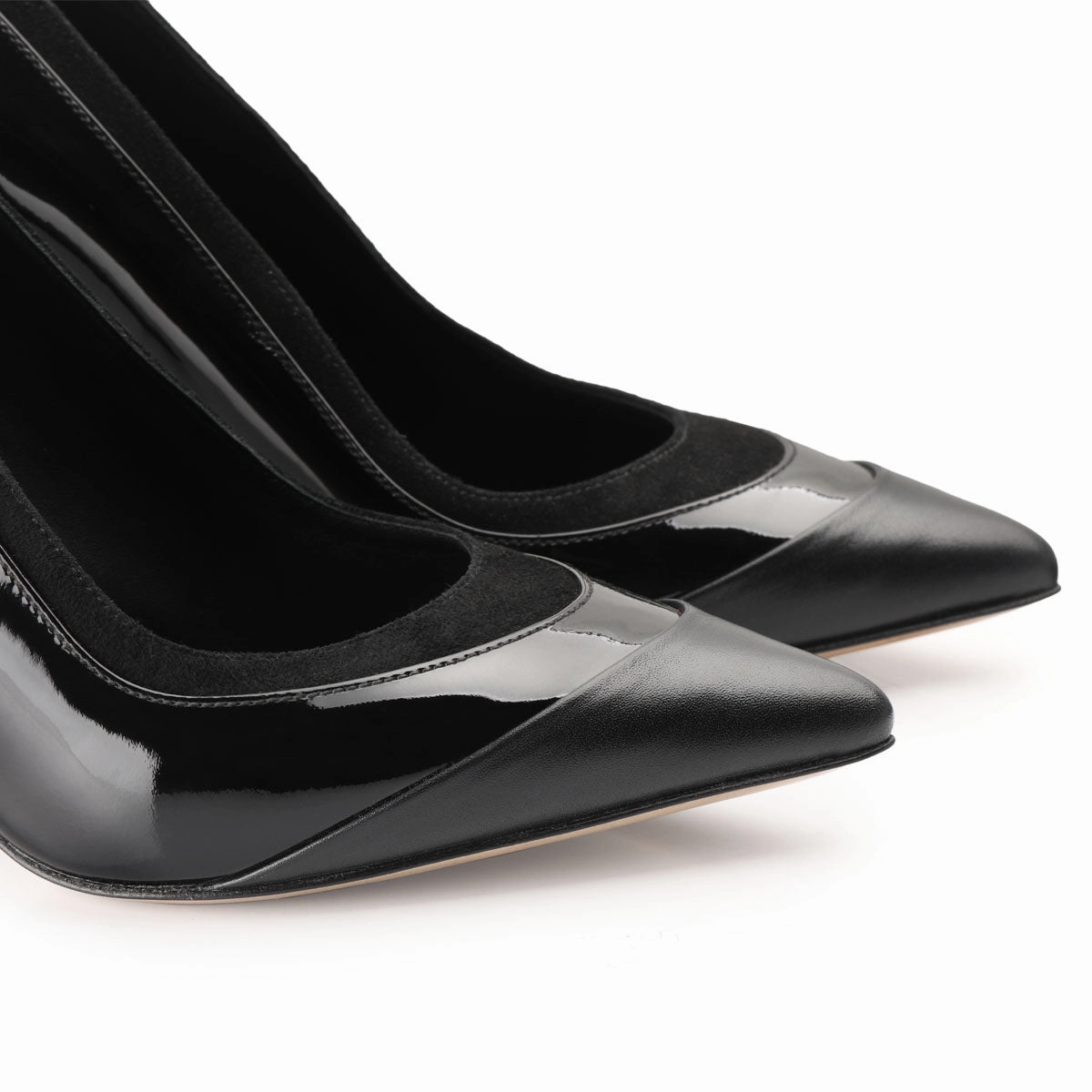 Womens Black Pointed-Toe Leather Pump Dress Shoes Clarks