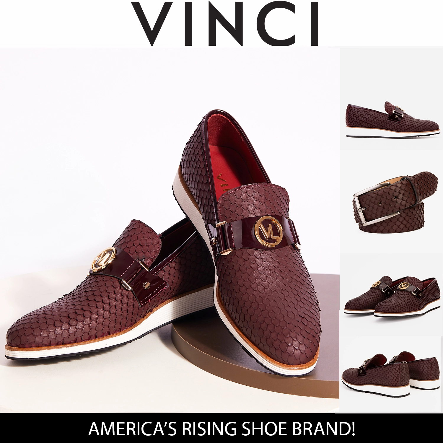 The Legacy Burgundy Leather Men Casual Loafer Shoe Size 10 Dress Shoes