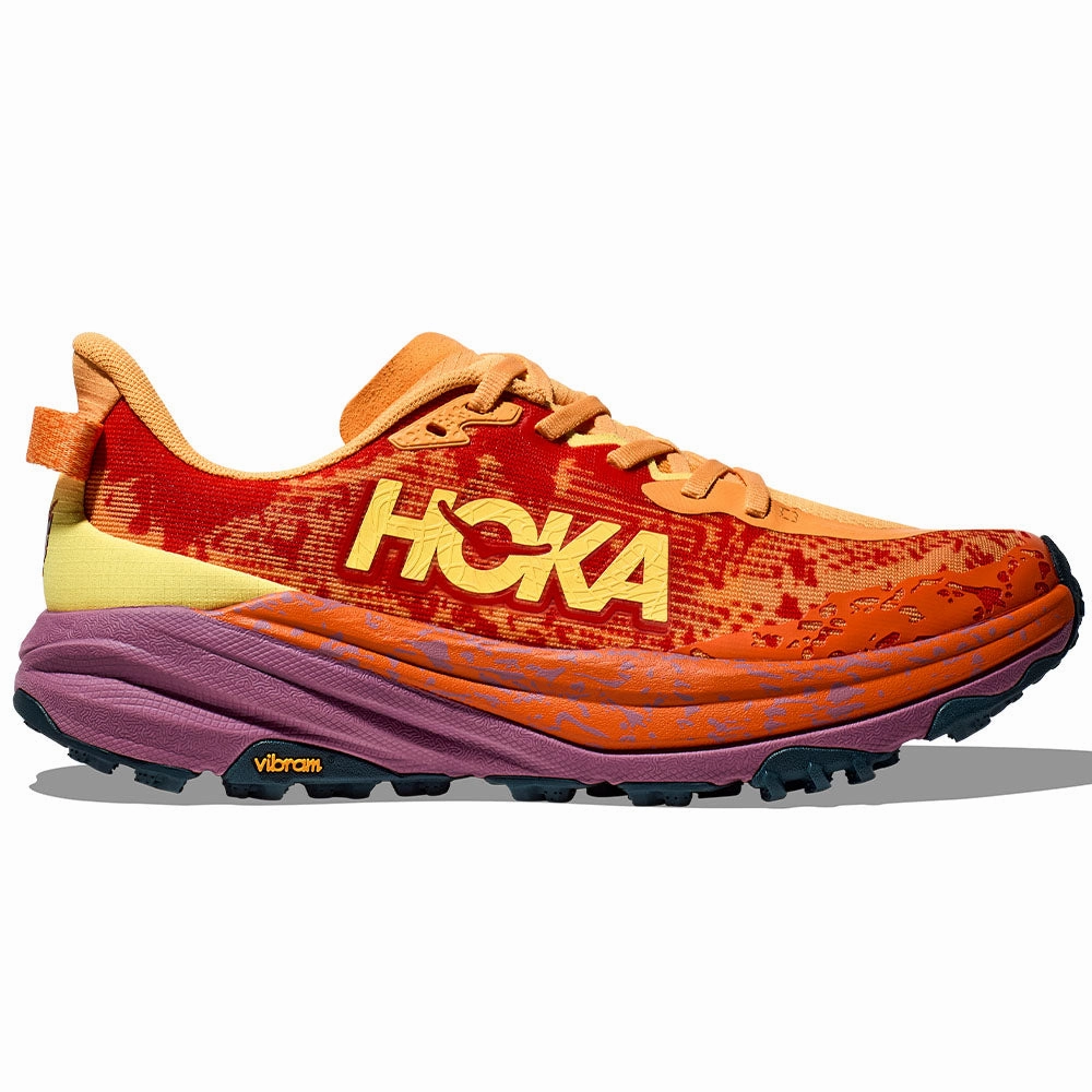 Cream Shoes Men's Hoka Speedgoat 6, Sherbet/Beet Root, 12.5 D Medium
