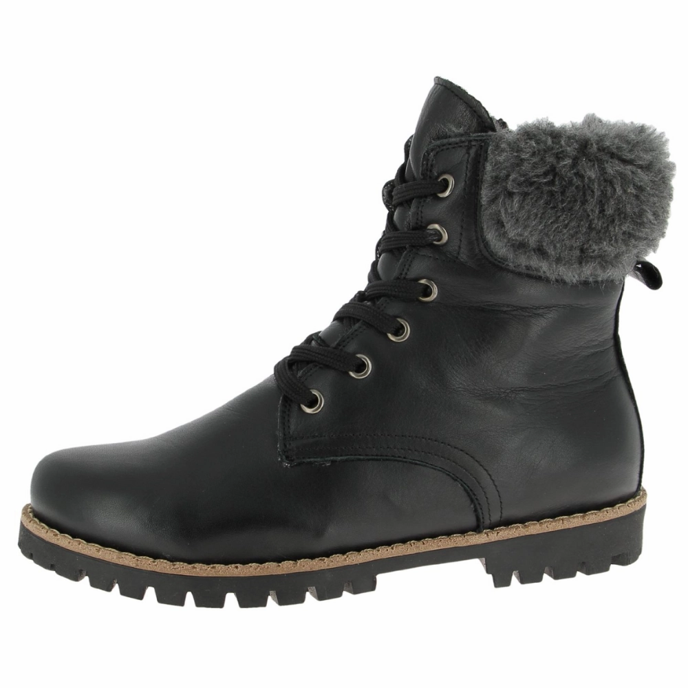 Andrea Conti Bucky-2 Black Leather Winter Boot (Women's) Long Fall Boots