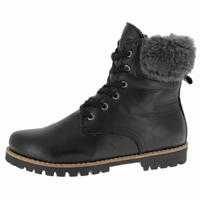 Andrea Conti Bucky-2 Black Leather Winter Boot (Women's) Boots Baker