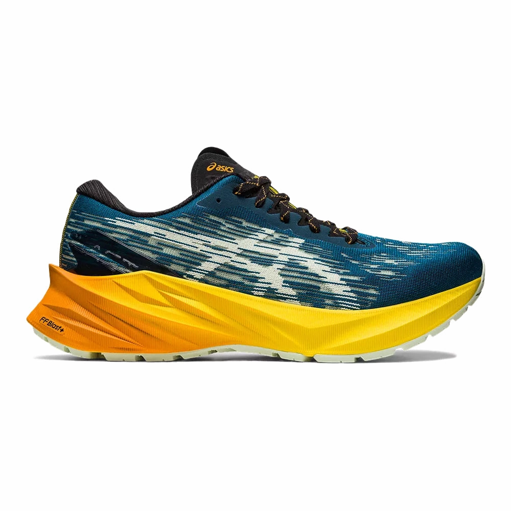 Men's Asics Novablast 3 TR, Nature Bathing/Golden Yellow, 13 D Medium Size Chart For Asics Shoes