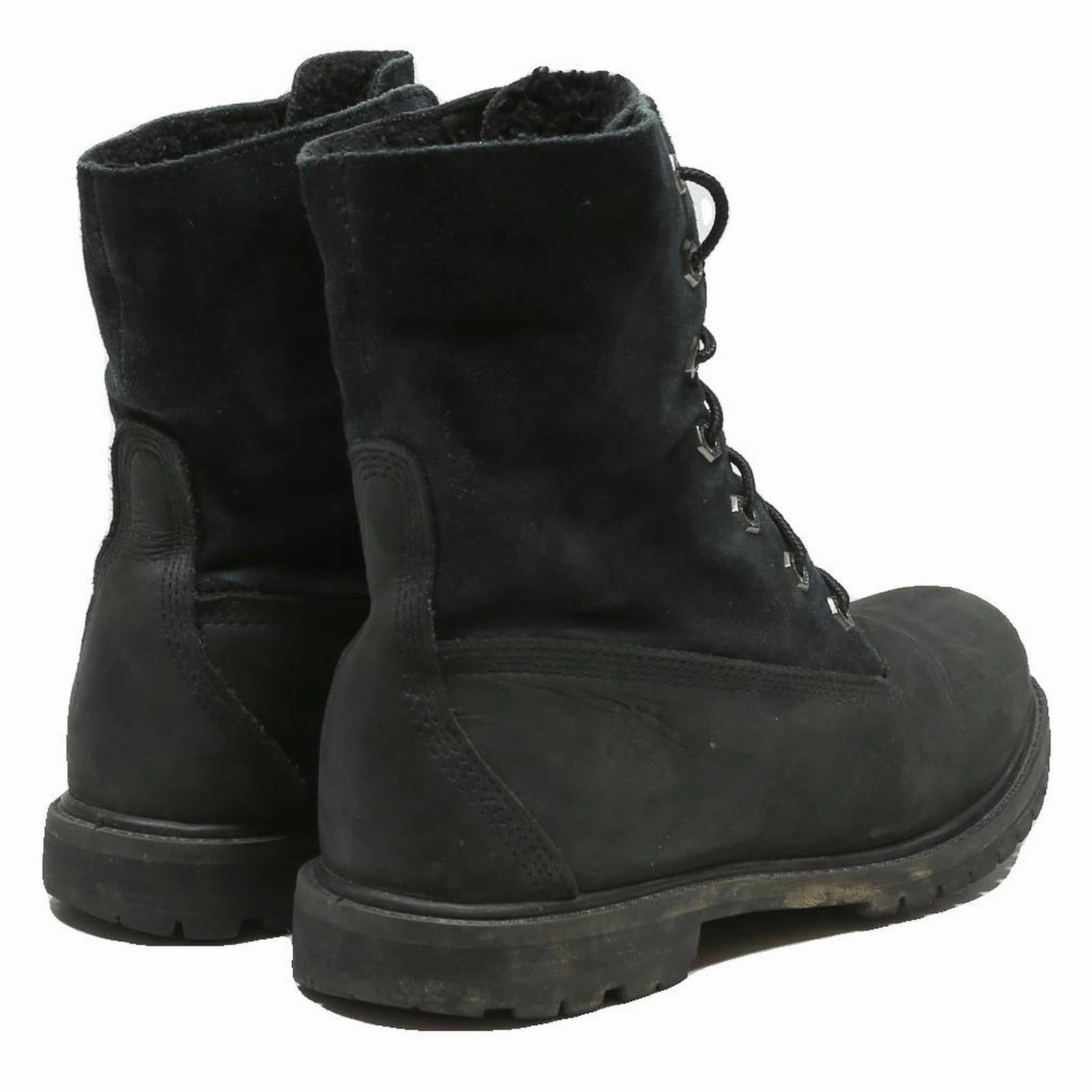 TIMBERLAND Womens Lace-Up Black Leather Boots UK 6.5 Rugged Durable Winter Boots Motorcycle