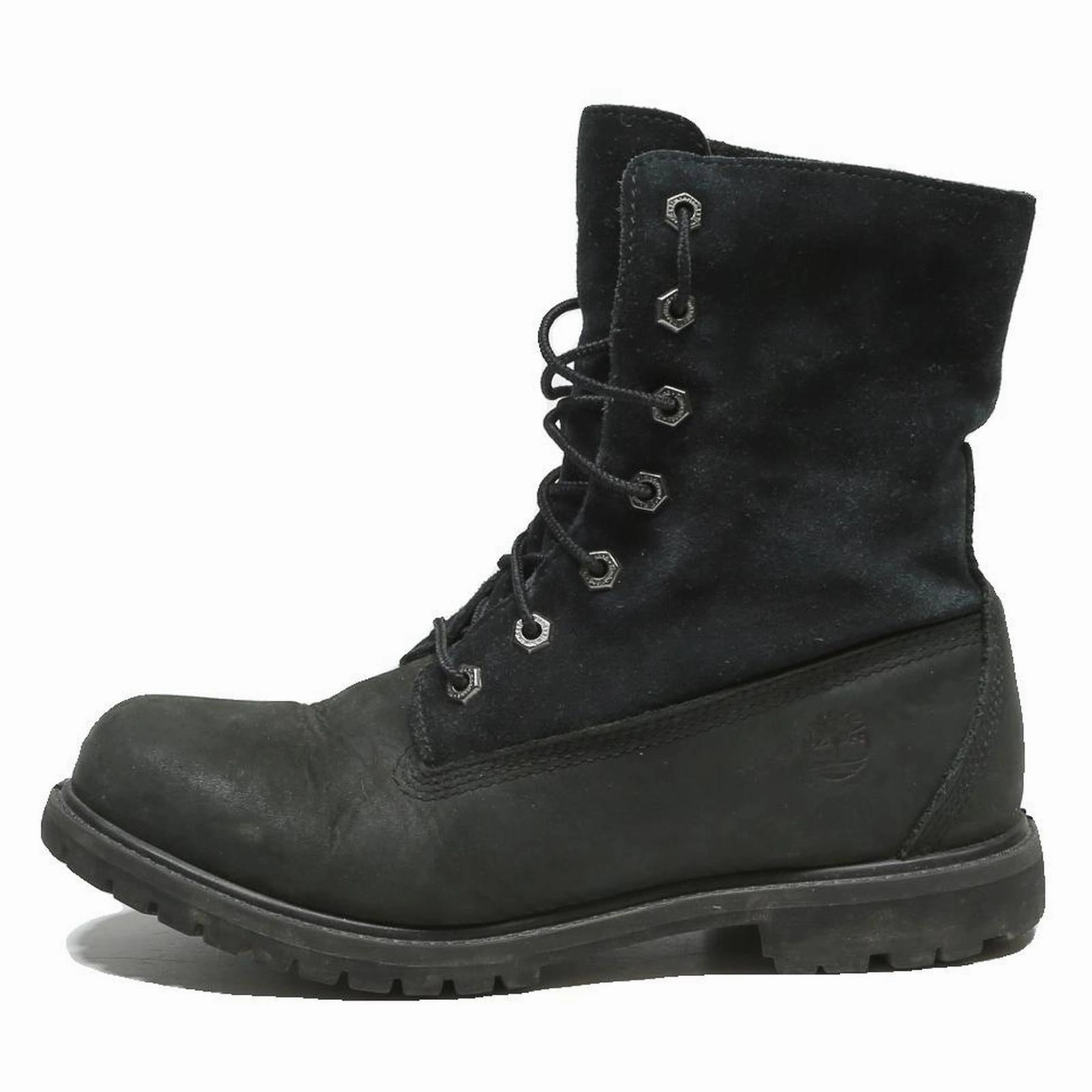 Boots Casual Ankle TIMBERLAND Womens Lace-Up Black Leather Boots UK 6.5 Rugged Durable Winter