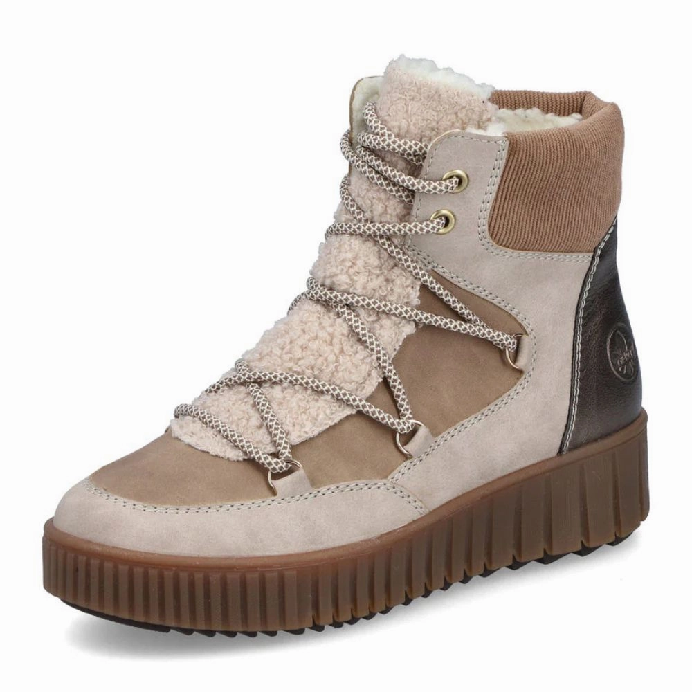 Warm Snowmobile Boots Rieker Trudie 20 Champignon/Camel Winter Boot (Women's)
